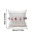 thumbnail image 3 of Boho Pillow, Pom Pom, TasselsforDecoration, White Decorative Pillow, Square Pillow, Throw PillowwithInsert, Accent Pillow, Reading PillowforBed, Bedroom Refresh, Couch, 3 of 6