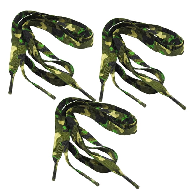 CIMAXIC 3Pairs Chic Polyester Shoelace Printing Disruptive Pattern Shoelace (Camouflage),47.24"X0.39"X0.08"