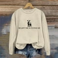 thumbnail image 2 of Women's Casual Lettering Print Sweatshirt Long Sleeve Round Neck He Left The 99 To Find Me Top Soft Comfortable Pullover, 2 of 3