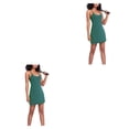 thumbnail image 4 of Minnieouse Vestidos atléticos para mujer Traje de baile deportivo Vestido de tenis de golf de secado rápido Verde L 2Conjunto, 4 of 6
