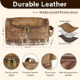 thumbnail image 2 of Personalized Gifts for Men, Mens Personalize Toiletry Bag, Custom Leather Toiletries Travel Bag, Customize Shaving Kit, Men's Gift Ideas for Christmas（Lightbrown）, 2 of 13