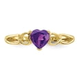 thumbnail image 4 of Solid 10k Yellow Gold Genuine Amethyst Purple February Gemstone Birthstone Engagement Ring Size 6.5, 4 of 6