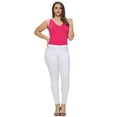 thumbnail image 4 of Women's V-Neck Basic Tank Top Bodysuit, Fuchsia, Plus Size, 1pc., 4 of 4