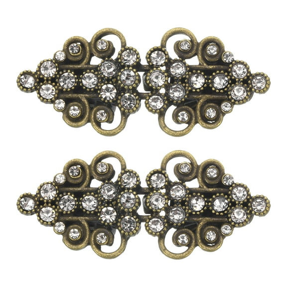 2 Pack Vintage Sweater Clips, Cape Cloak Clasp Retro Cardigan Clips Shawl Clips Dress Shirt Brooch Clip(Bronze)