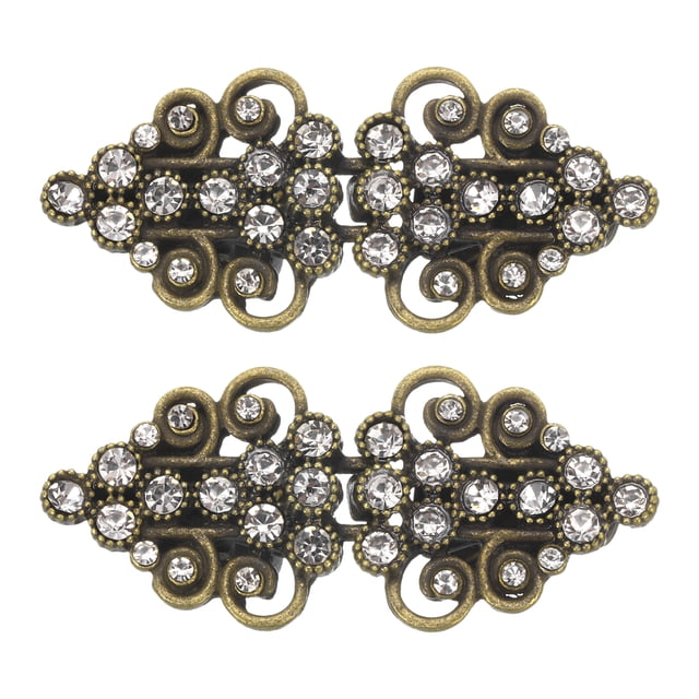 Paquete de 2 Clips de suéter vintage, broche retro para capa, clips de cárdigan, clips de chal, clip de camisa de vestido (bronce)