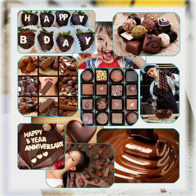 Manunclaims Chocolate Molds Silicone, Break-Apart | Letters | Happy Birthday/Numbers | Waffle Small Chocolate Candy Molds, Letter Molds for Chocolate