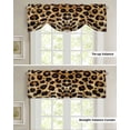 thumbnail image 6 of Tie Up Valance Curtain for Kitchen,Leopard Print Rod Pocket Short Curtains Adjustable Tie-Up Shade Valances,Vintage Brown Abstract Animal Window Treatment for Bathroom Living Room Bedroom, 6 of 8