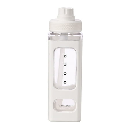 

QUSENLON 700ml Kawaii Bear Water Bottle with Straw Sticker for Girls Children Plastic Drinking Bottle Juice Tea Cups