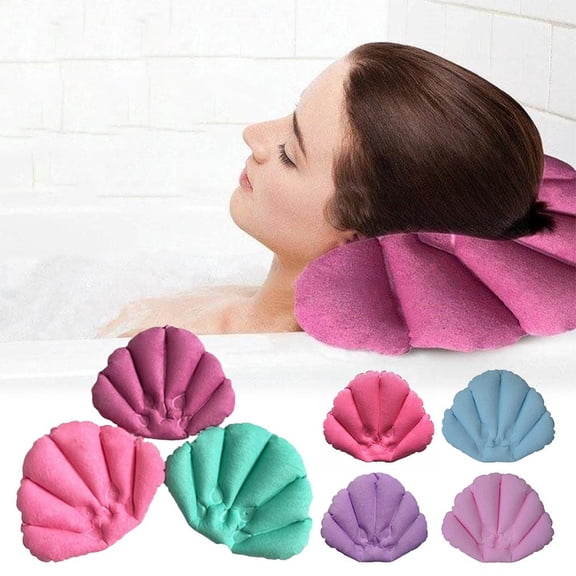 LNKOO Comfort Terry Bath Pillow, Spa-Quality Terry Cloth, Easily Inflatable with Secure Suction Cups,Hot Tub And Jacuzzi Safe, Bath Pillow