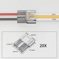 thumbnail image 4 of LED Light Strip Connectors 20pcs 2Pin Strip to Wires LED Tape Light Connectors,Transparent Solderless No Dark Area 8mm, 4 of 7