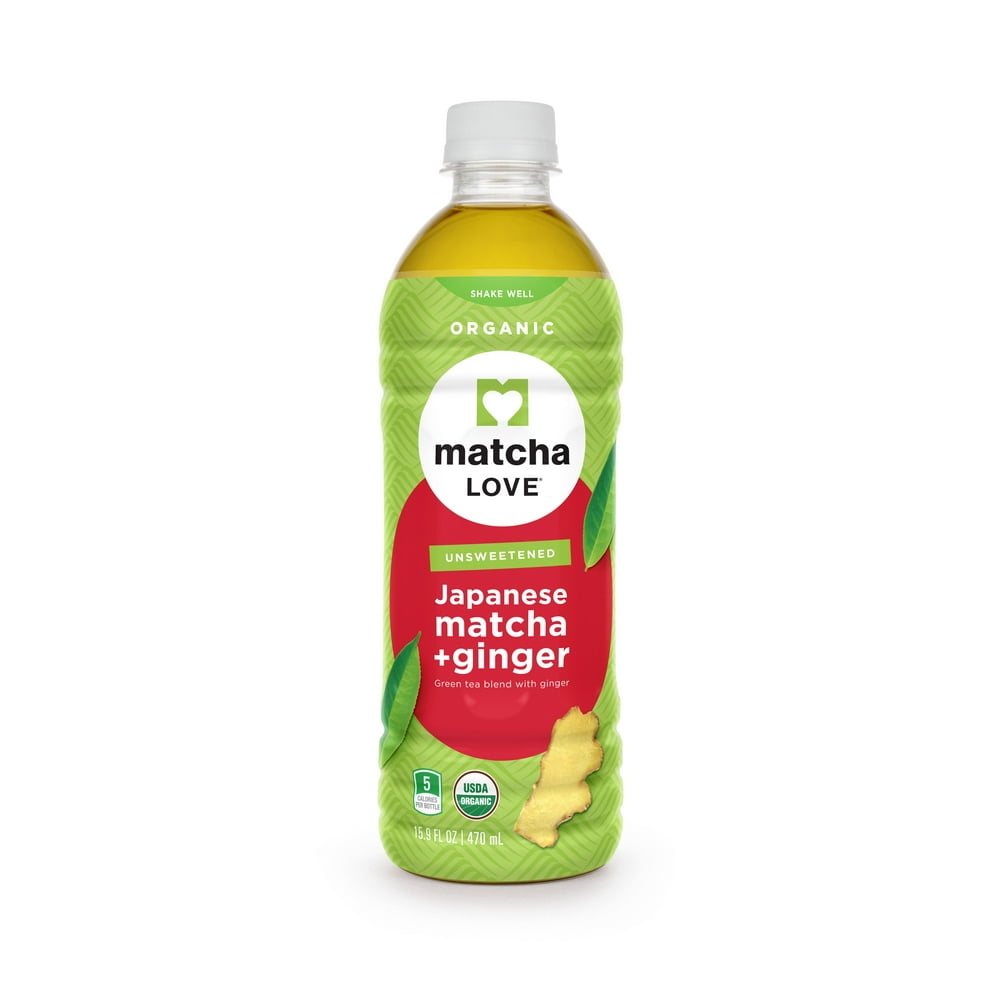 Matcha Love Organic Matcha and Green Tea, Ginger, 15.9 Fluid Oz. (12