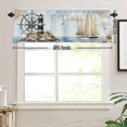 thumbnail image 3 of Nautical Lighthouse And Sailboat Rod Pocket Polyester kitchen Curtain Valances for Windows For Indoor Living Room Bedroom Kitchen Decoration 54x18 inch, 3 of 5