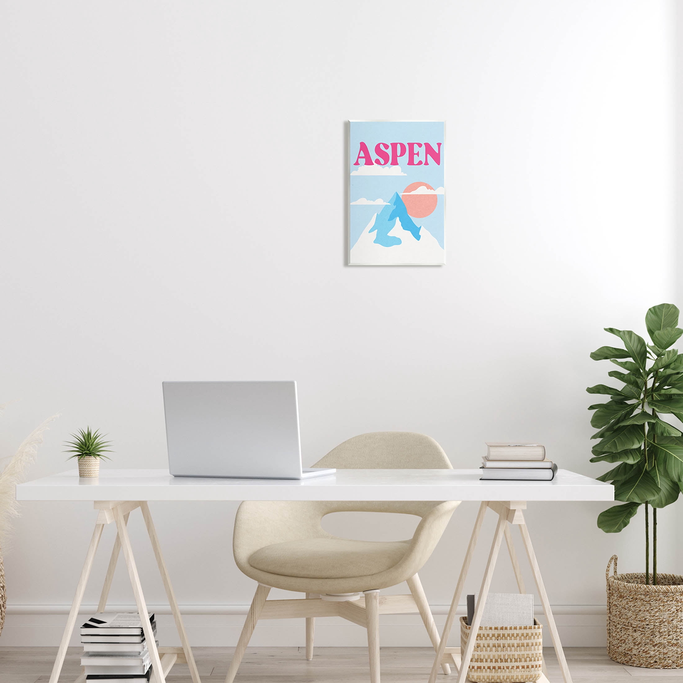 Stupell Industries Aspen Snowy Mountain Peak Graphic Art Unframed Art Print Wall Art, Design by Lil' Rue