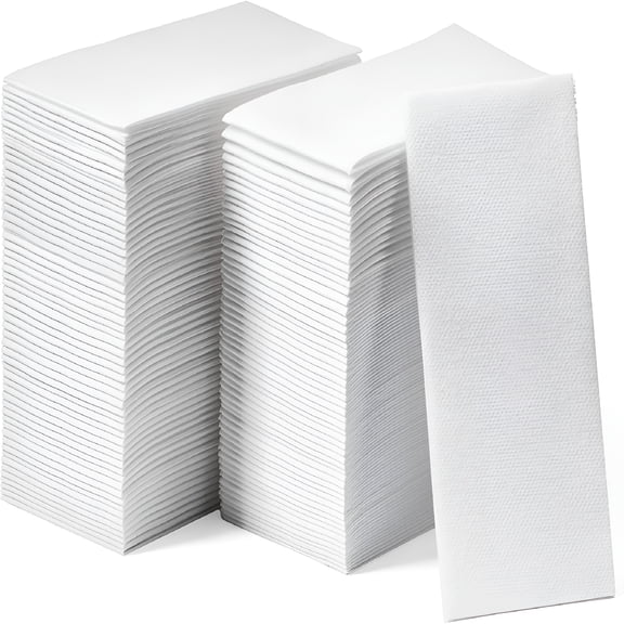 CCOCC Disposable Linen-Feel Guest Towels-12" X 17" Cloth-Like Hand Towels-Soft And Absorbent Paper Napkin for Bathroom,Kitchen,Or Event [Extra-Soft-Pack of 50],White