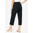 thumbnail image 3 of Jessica London Women's Plus Size Stretch Knit Wide Leg Crop Pant, 3 of 6