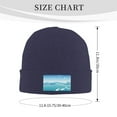thumbnail image 3 of ZICANCN Ocean Fish Waves Knit Beanie Hat, Winter Cap Soft Warm Classic Hats for Men Women, Navy Blue, 3 of 8