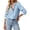 Light Blue, variant on Chambray Button Down Shirt for Women Long Sleeve Collared Loose Fit Blouse Chest Pocket Casual Lightweight Denim Style Tunic Top for Daily Wear L