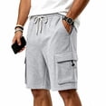 thumbnail image 6 of Sewkxo Mens Casual Sweat Shorts Drawstring Elastic Waist Athletic Workout Gym Jogger Shorts with 4 Pockets,Light Gray S, 6 of 7