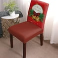 thumbnail image 2 of Christmas Dining Chair Covers, Merry Christmas Bells Pine Branches Red Stretch Parsons Chair Slipcovers Protector Chair Cover for Dining Room， Set of 6, 2 of 6