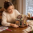 thumbnail image 6 of Rysoverian DIY Christmas Candy House Kit, Rhinestone Gingerbread House Ornament Handmade Holiday Tabletop Decoration Gift, 6 of 7