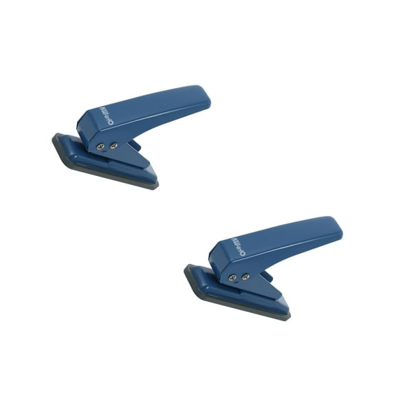 WORGEOUS 2pcs Single Hole Paper Punch Heavy Duty Handheld Hole Puncher with Non- Skid Base Craft Paper Hand Tool for Greeting Cards Scrapbook Notebook 6mm Dark Blue