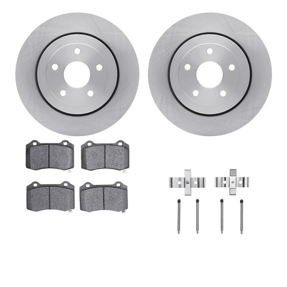 Dynamic Friction Company Rear Brake Rotors with Ultimate Duty Performance Brake Pads includes Hardware 6412-42010