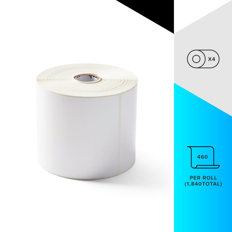 Zebra 4 x 6 in Thermal Transfer Polyester Labels Z-Ultimate 3000T Permanent Adhesive Shipping Labels - 1 in Core - 4 Rolls