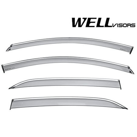 Chrome Wind Deflectors (WellVisors Side Window Wind Deflector Visors - Chevrolet Chevy Equinox 18-Up 2018 2019 With Chrome)