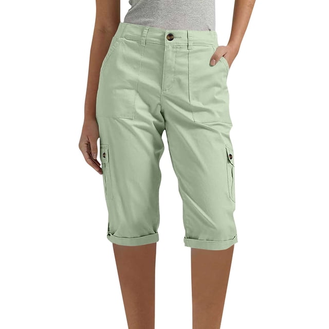 Soki Capris pour Femmes avec Poches Pantalons Capri Décontractés Légers Pantalons Cargo Amples pour Randonnée