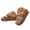 Brown, variant on Denim Platform Slide Sandals Women Leopard Open Toe Summer Casual Shoes with Double Buckles Beach Outdoor Wedge Slippers Brown Size 7