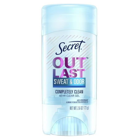 Secret Outlast Clear Gel Antiperspirant Deodorant for Women, Completely Clean, 2.6