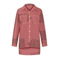 thumbnail image 4 of iHengLiXing Plus Size Womens Tops Dressy Casual Women's Lapel Irregular Front Short Back Long Printed Loose Sexy Long Sleeved Shirt Red XXXL, 4 of 6