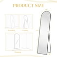thumbnail image 4 of 59"x16" Arched Full Length Mirror Full Body Mirror Floor Mirror Standing Hanging or Leaning Wall,Black, 4 of 8