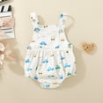 thumbnail image 2 of Sopiago Baby 1 Piece Summer Romper Baby Girl Print Jumpsuit Sleeveless Backless Overalls Girls Outfits (Beige,3-6 Months), 2 of 6