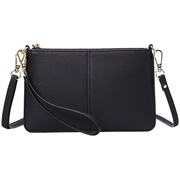 SPOKKI Leather Wristlet Wallet Clutch for Women, Handbags Purses Crossbody Phone Bags with RFID Protection