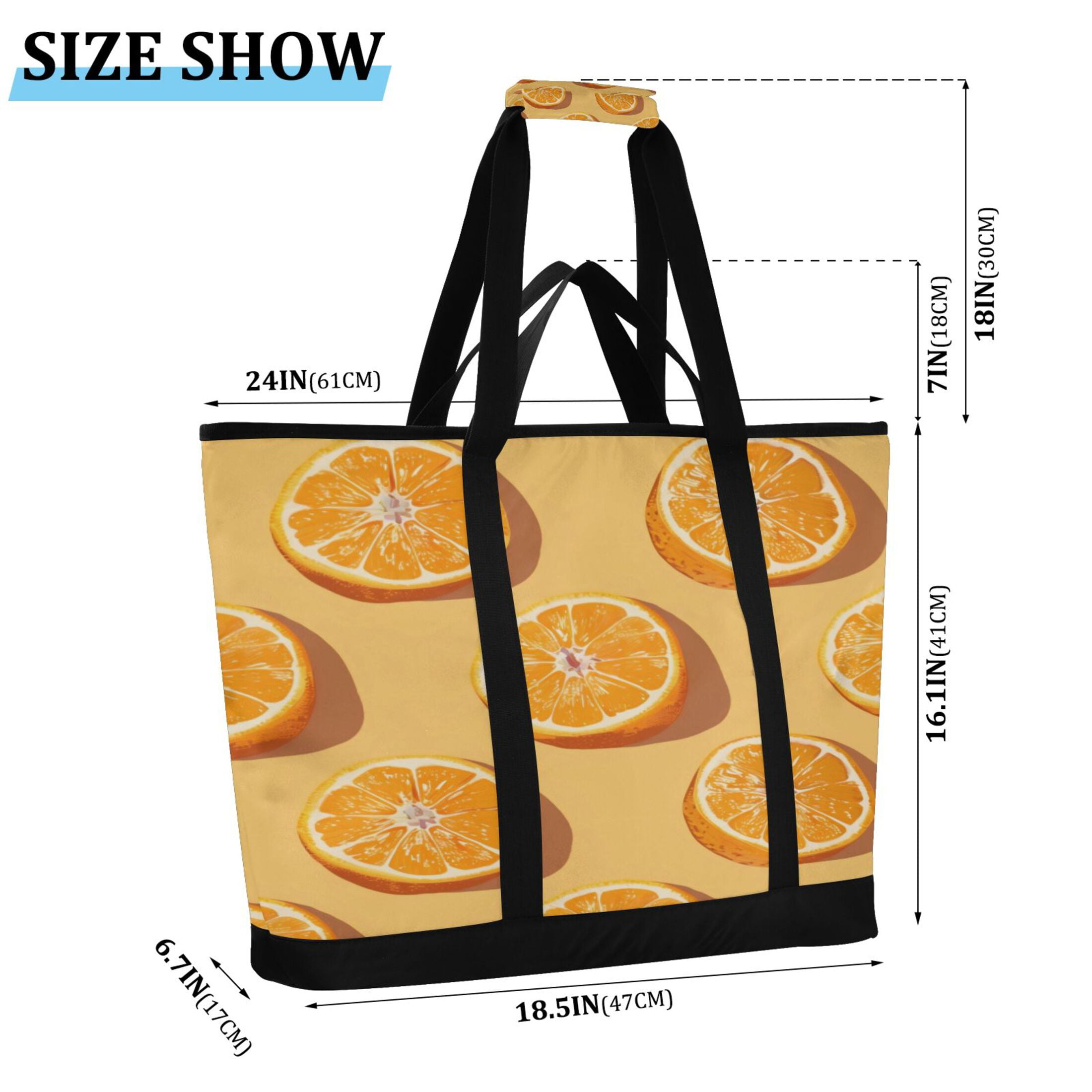 Large Hand-held Ice Pack Picnic Bag Insulation and Refrigeration Suitable for Shopping Picnics and Camping Orange Orange