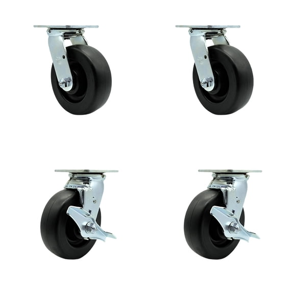 Tool Box Caster Wheel Set – 6 Inch Polyolefin Swivel Casters – SCC