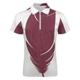 thumbnail image 4 of Garnet And Gold Feather Pattern Men Zipper T-shirt Summer Casual Short Sleeve T-shirt Top, 4 of 7