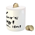 thumbnail image 3 of Funny Words Piggy Bank, Vintage Doodle Typography with Fun Letters Laughing Time Hilarious Jokes, Ceramic Coin Bank Money Box for Cash Saving, 3.6" X 3.2", Black White, by Ambesonne, 3 of 4
