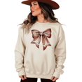 thumbnail image 4 of Football Coquette Bow Sweatshirt for Women and Teens Trendy Game Day Football Ribbon Pullover Sand Sweatshirt Adult X-Large, 4 of 7