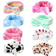 thumbnail image 4 of 8 Pack Spa Headband, Coral Fleece Makeup Headband Cosmetic Headband for Washing Face, Bow Headbands for Shower Terry Cloth Headbands for Women Facial Hair Band, 4 of 5