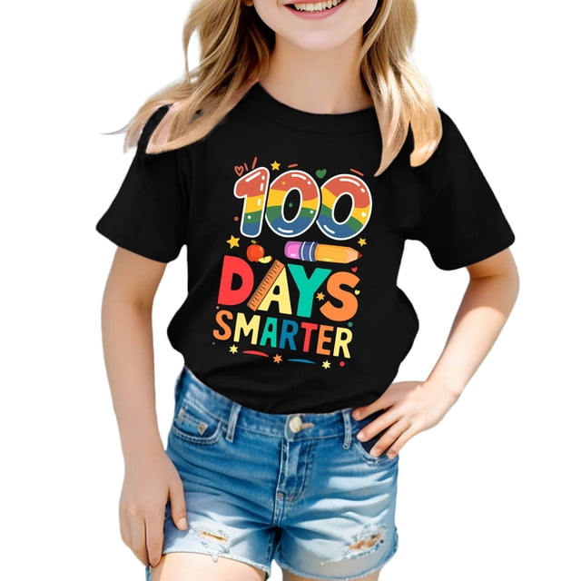 T-shirt Fille Col Rond Manches Courtes Chemises Garçon Tenues d'Été Shorts Garçon 2T