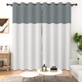 thumbnail image 3 of Lfeey Blackout Curtains for Bedroom 63 inch Long, Gray White, Modern Minimalist Thermal Insulated Grommet Window Drapes, 2 Panels, 3 of 6