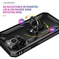 thumbnail image 4 of Feishell Hybrid Armor Phone Case for iPhone 13 Pro,Military Grade Shockproof 360 Rotatable Metal Ring Holder Kickstand Support Magnetic Car Mount Dual Layer Protective Phone Cover,Black, 4 of 8