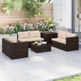 thumbnail image 2 of Gymax 8 PCS Wicker Patio Furniture Set Rattan Sectional Sofa Set w/ Cushions, 2 of 10