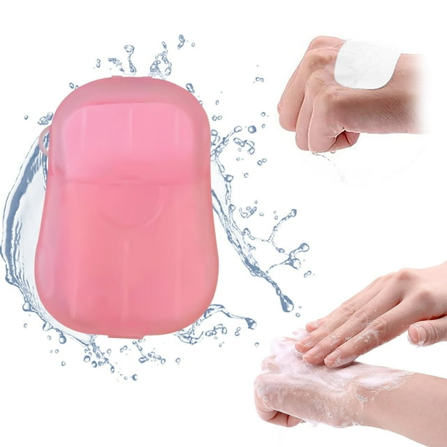 Mode Femmes 40 Pcs de Savon en Papier Jetable pour les Mains Portable Voyage Randonnée Lavage des Mains Papier Toilette Feuilles de Savon