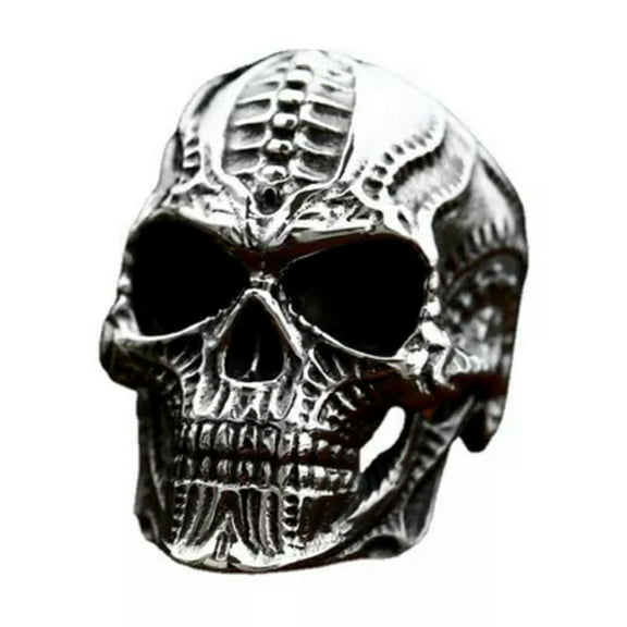 K-KED Mens Gothic Stainless Steel Biker Skull Ring Men Size 7-13-9
