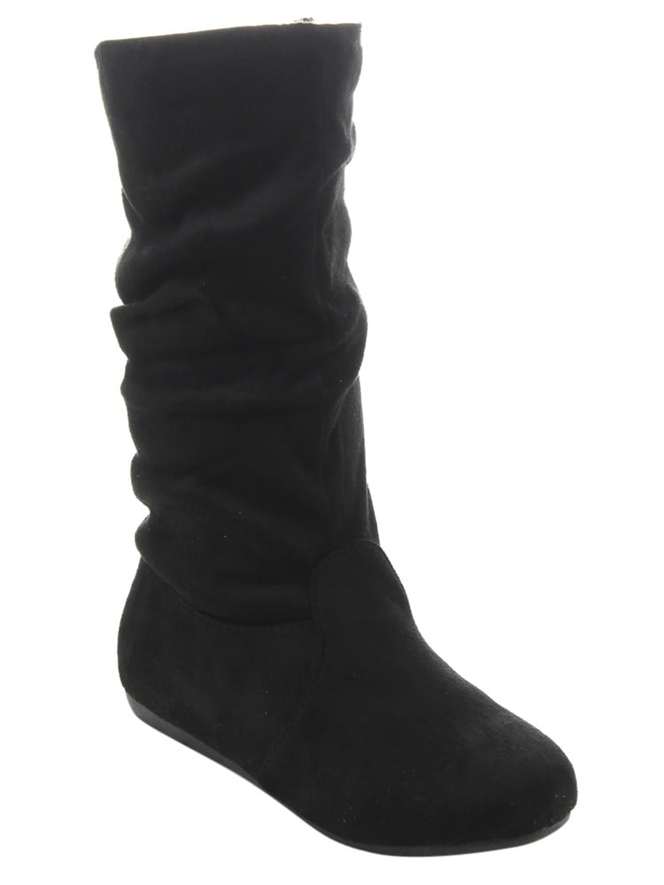 slouch boots flat heel