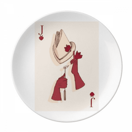

Playing Cards Heart J Pattern Plate Decorative Porcelain Salver Tableware Dinner Dish