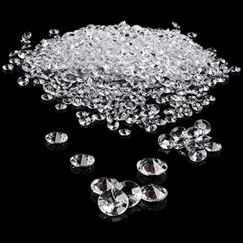 Crystal Beads Stones Crafts Small Clear Fake Ice Cubes Acrylic Rock Diamond Stones Clear Rocks Crystals Acrylic for Christmas Decor Home Wedding Birthday Decoration Arts & Crafts 1000Pcs Vase Fillers